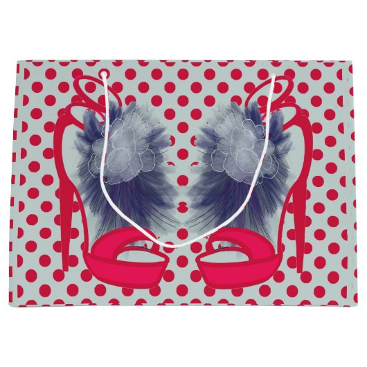 私のお気に入りので赤い靴 ラージペーパーバッグ (正面)