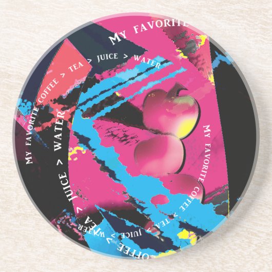 私のお気に入りのなコーヒー>茶>ジュース>水 コースター (正面)