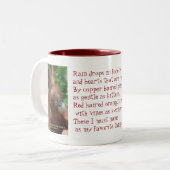 私のお気に入りのな事のオランウータンの動物愛好家を名前を挙げて下さい ツートーンマグカップ (正面左)