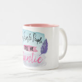 私のお気に入りのな人々は私をCoffee伯母さんか茶マグと電話します ツートーンマグカップ (正面右)