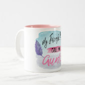 私のお気に入りのな人々は私をCoffee伯母さんか茶マグと電話します ツートーンマグカップ (正面左)