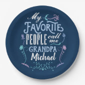 私のお気に入りのな人々は私をGrampsの祖父母と日電話します ペーパープレート (正面)