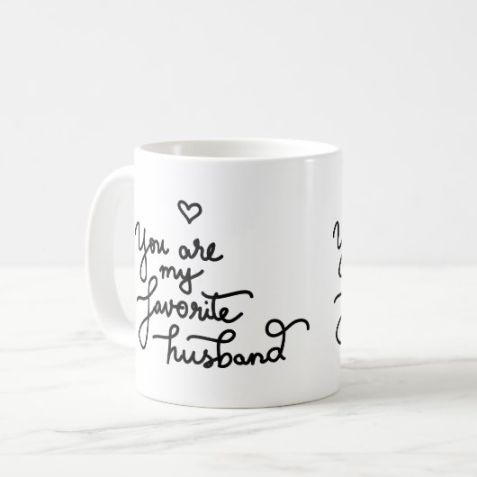 私のお気に入りのな夫のかわいいハートのバレンタインです コーヒーマグカップ (正面左)