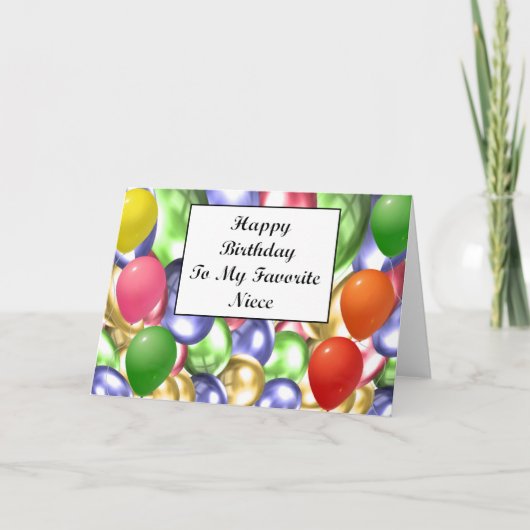 私のお気に入りのな姪へのハッピーバースデー カード (正面)