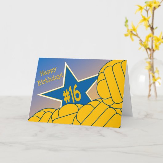私のお気に入りのな水球の星への幸せな第16誕生日 カード (黄色い花)