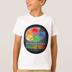 私のお気に入りのな色はごみ収集車の子供のTシャツです Tシャツ
