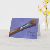 私のお気に入りのな芸術家へのハッピーバースデー: ペイントブラシ カード (黄色い花)