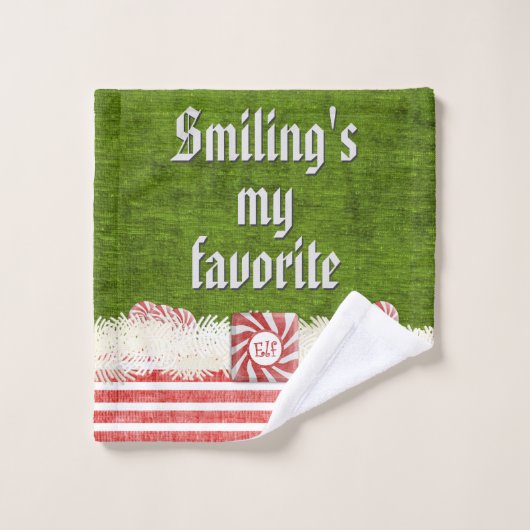 "私のお気に入りのな"クリスマスの小妖精や小人の引用文微笑します バスタオルセット (ウォッシュタオル)