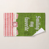 "私のお気に入りのな"クリスマスの小妖精や小人の引用文微笑します バスタオルセット (ハンドタオル)