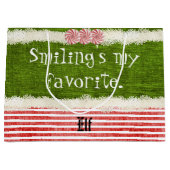 "私のお気に入りのな"クリスマスの小妖精や小人の引用文(l)微笑します ラージペーパーバッグ (正面)