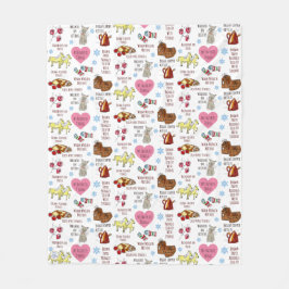 私のお気に入りのもの可愛い音楽が心地よい フリースブランケット