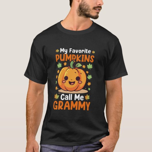 私のお気に入りのカボチャはグラミー・ハロウィーと呼おもしろいぶ Tシャツ (正面)