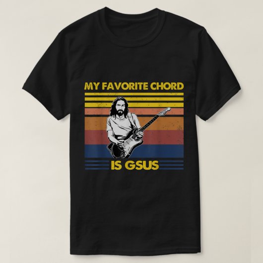 私のお気に入りのコードはGsus Jesusのギター遊おもしろい Tシャツ (デザイン正面)