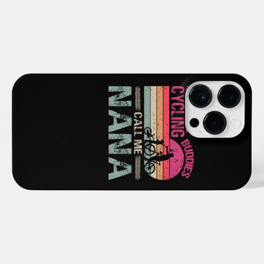 私のお気に入りのサイクリング仲間は私をナナヴィンテージFと呼ぶ iPhoneケース (裏面横)