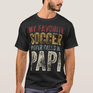 私のお気に入りのサッカー選手がPapiと呼んでくれる レトロ風デザイン Tシャツ