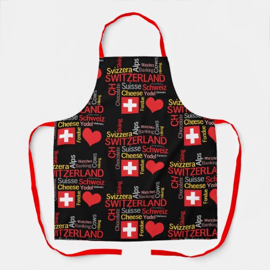 私のお気に入りのスイスのおもしろい物 エプロン (正面)