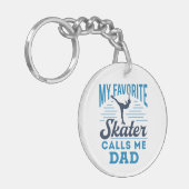 私のお気に入りのスケートで滑るは私にパパ姿スケートで滑る キーホルダー (正面左)
