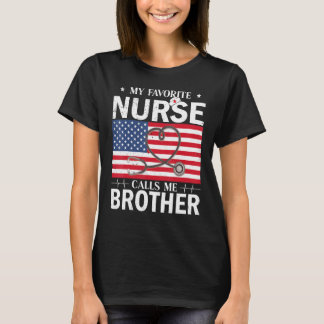 私のお気に入りのナースはブラザー・アメリカ国旗と呼ぶ Tシャツ
