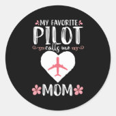 私のお気に入りのパイロットは私を母の飛行機の航空と呼ぶ ラウンドシール (正面)