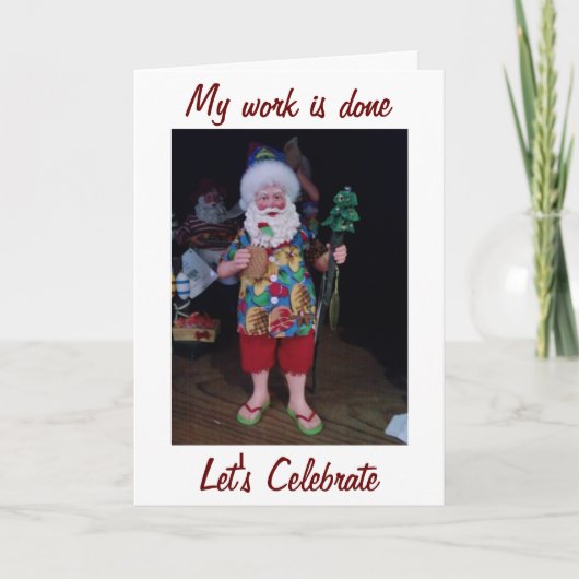 私のお気に入りのビーチバムアダルトハッピーホリデー シーズンカード (正面)