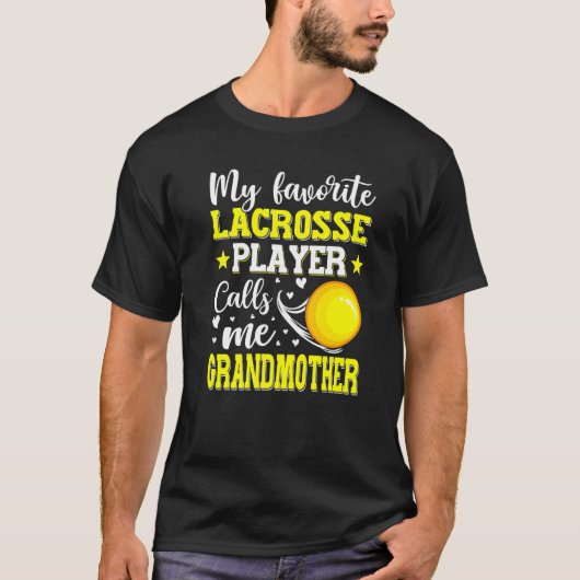 私のお気に入りのラクロス選手は私を祖母Mと呼ぶ Tシャツ (正面)