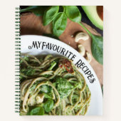 私のお気に入りのレシピパーソナライズされた、レシピ本 ノートブック (正面)