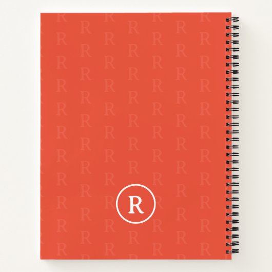 私のお気に入りのレシピモノグラムのオレンジ ノートブック (裏面)