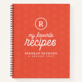 私のお気に入りのレシピモノグラムのオレンジ ノートブック (正面)