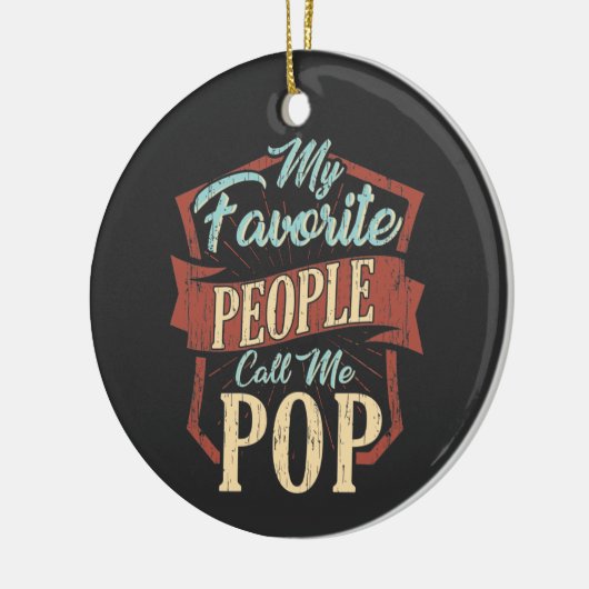 私のお気に入りの人々はおじいちゃんと呼ばポップ・アートのれる セラミックオーナメント (左)