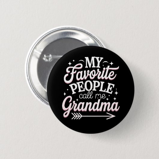 私のお気に入りの人々はおばあちゃんの母の日と呼ばれる 缶バッジ (正面&裏面)