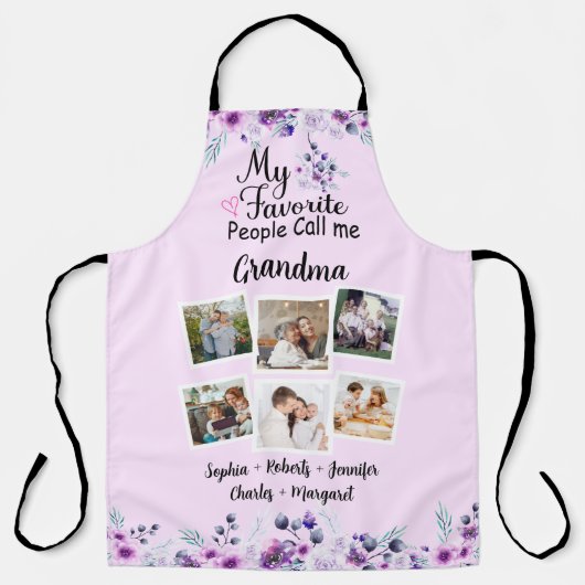 私のお気に入りの人々はおばあちゃん、名前と写真と呼ばれる エプロン (正面)