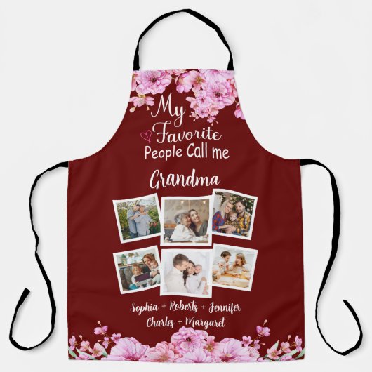 私のお気に入りの人々はおばあちゃん、名前と写真と呼ばれる エプロン (正面)