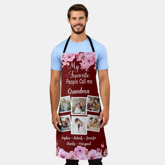 私のお気に入りの人々はおばあちゃん、名前と写真と呼ばれる エプロン (着用した状態)