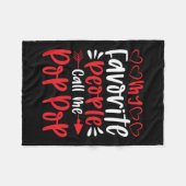 私のお気に入りの人々はポポップと呼ぶ フリースブランケット (正面(横))