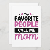 私のお気に入りの人々は母と呼ぶ サンキューカード (正面/裏面)