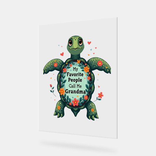 私のお気に入りの人々は私をおばあちゃん亀と呼ぶ – 祖父 アクリルサイン (傾斜)