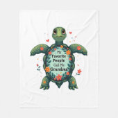 私のお気に入りの人々は私をおばあちゃん亀と呼ぶ – 祖父 フリースブランケット (正面)