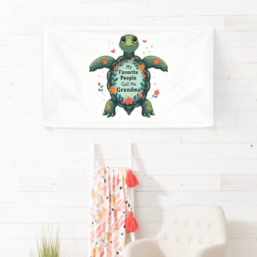 私のお気に入りの人々は私をおばあちゃん亀と呼ぶ – 祖父 横断幕 (インサイチュ)
