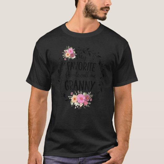 私のお気に入りの人々は私をおばあちゃん女性の花Dec Tシャツ (正面)