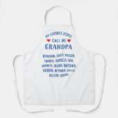 私のお気に入りの人々は私をグランドパと呼ぶ白いカスタム エプロン (正面)