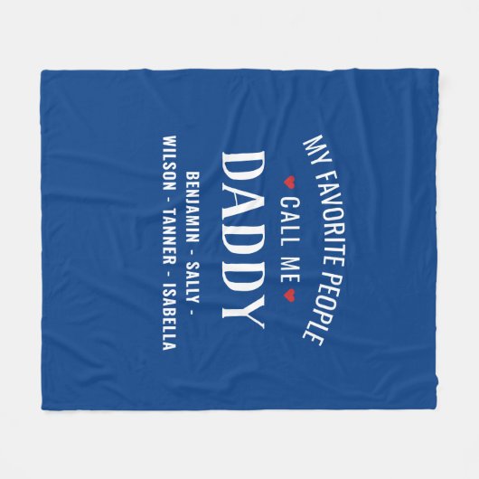 私のお気に入りの人々は私をパパまたは名前をカスタムすると呼ぶ フリースブランケット (正面(横))