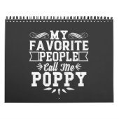 私のお気に入りの人々は私をポピー父の日Gifと呼ぶ カレンダー (カバー)