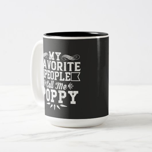 私のお気に入りの人々は私をポピー父の日Gifと呼ぶ ツートーンマグカップ (正面左)