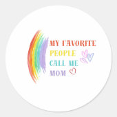 私のお気に入りの人々は私をママのステッカーと呼ぶ ラウンドシール (正面)