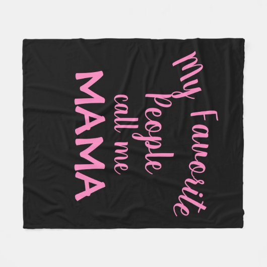 私のお気に入りの人々は私をママピンクと呼ぶ フリースブランケット (正面(横))