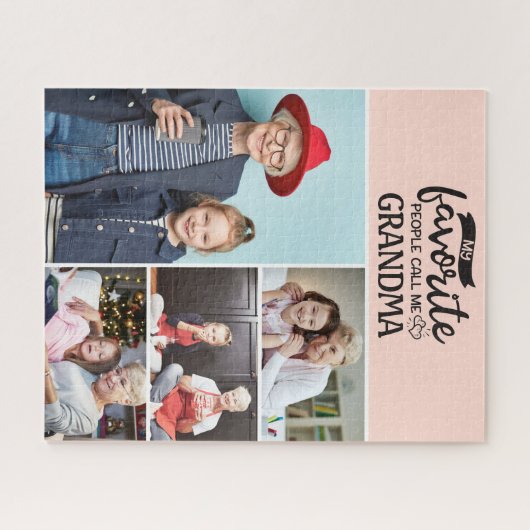 私のお気に入りの人々は私を呼ぶ|4家族の写真コラージュ ジグソーパズル (横)