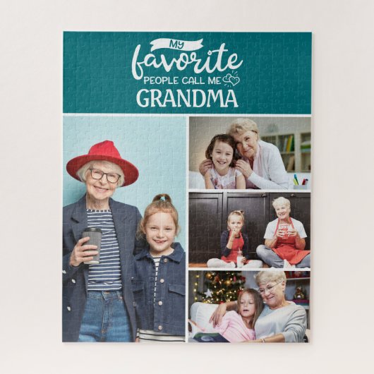 私のお気に入りの人々は私を呼ぶ|4家族の写真コラージュ ジグソーパズル (縦)