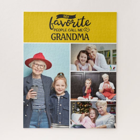 私のお気に入りの人々は私を呼ぶ|4家族の写真コラージュ ジグソーパズル (縦)