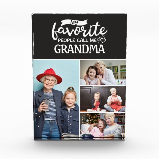 私のお気に入りの人々は私を呼ぶ|4家族の写真コラージュ フォトブロック (正面)