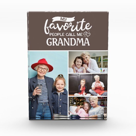 私のお気に入りの人々は私を呼ぶ|4家族の写真コラージュ フォトブロック (正面)